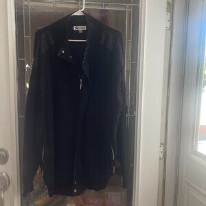Silversilk Mens Sweater Jacket black full zip Pockets 3XL